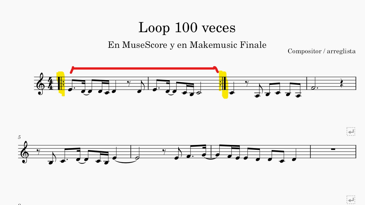 Cómo hacer loop o bucle en
MuseScore y Finale