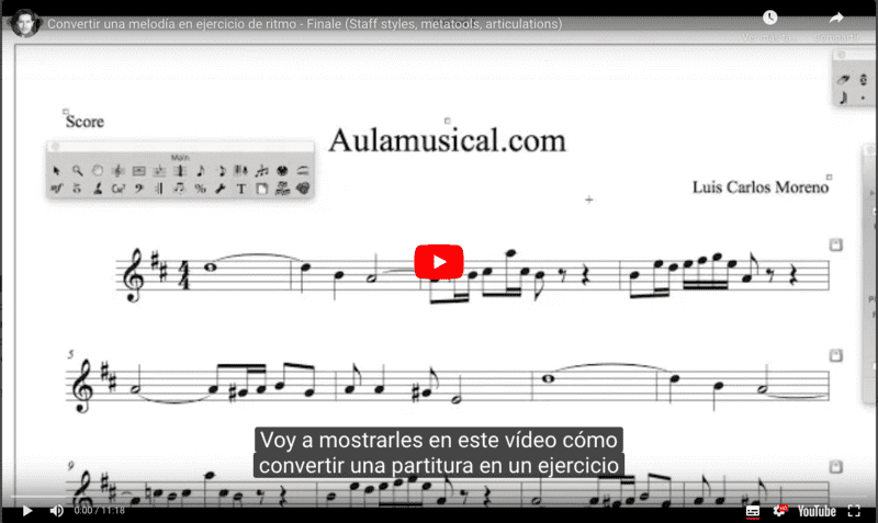 Convertir una melodía en ejercicio de ritmo en Finale