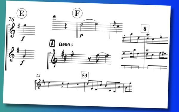 Marcas de ensayo en la partitura